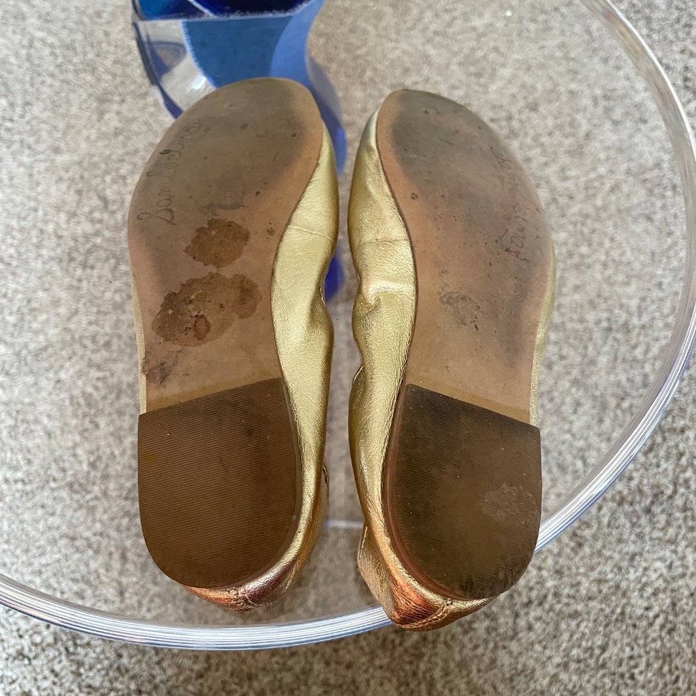 Used Sam Edelman Gold Ballet Flats - Picture 5 of 5